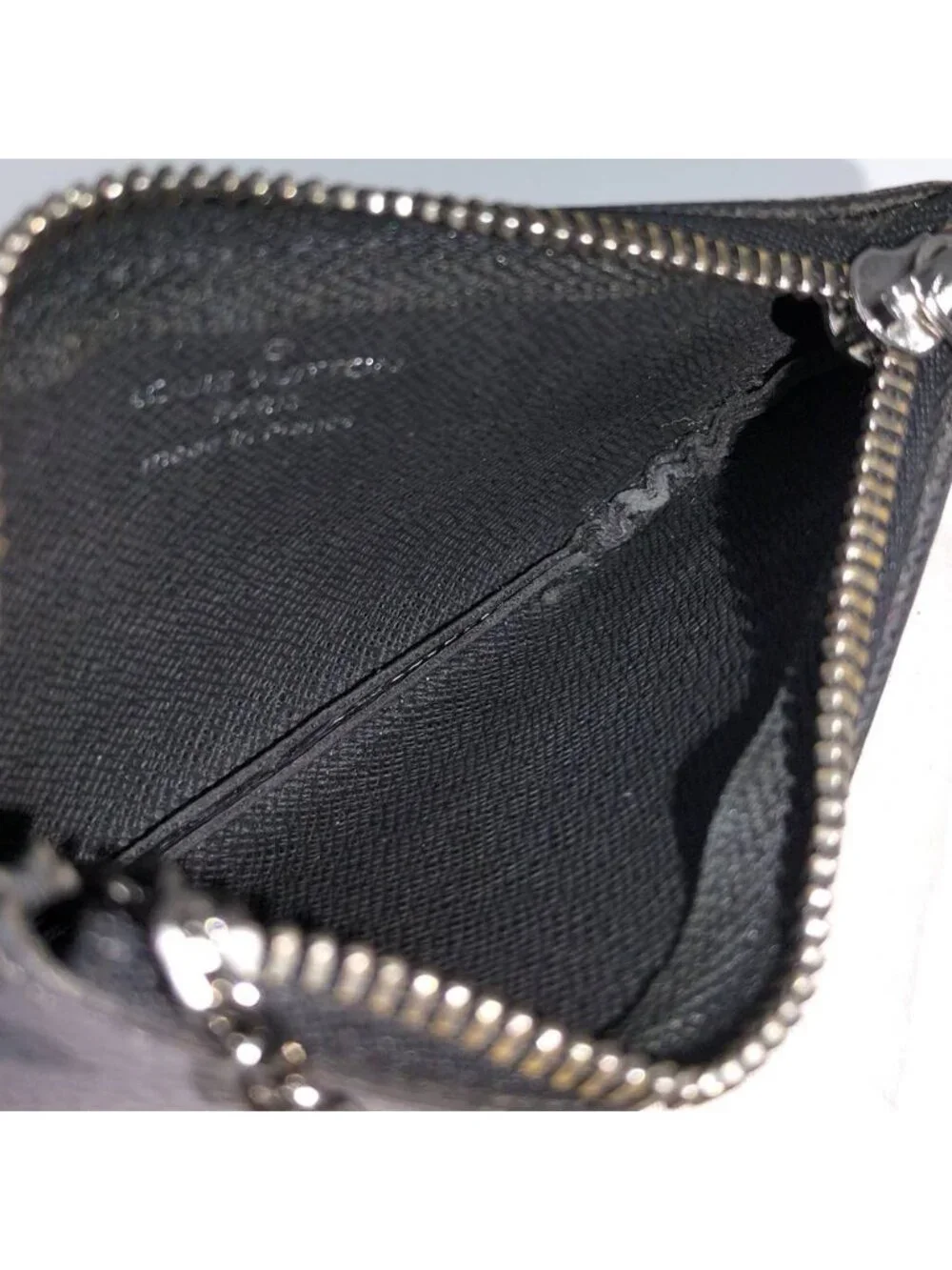 Louis Vuitton Pochette Cles Coin Case Key Keyring with Monogram Eclipse Reverse